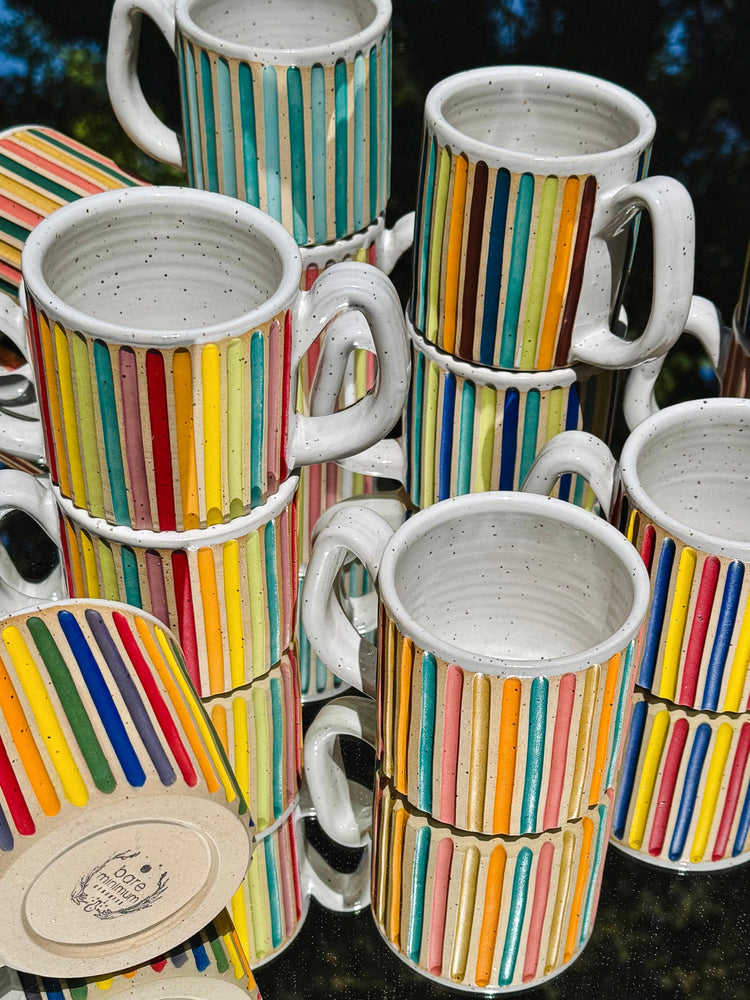 Rainbow Carved Mugs