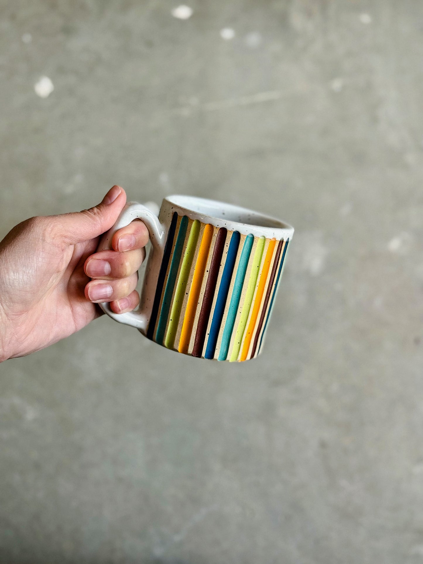 Rainbow Carved Mug