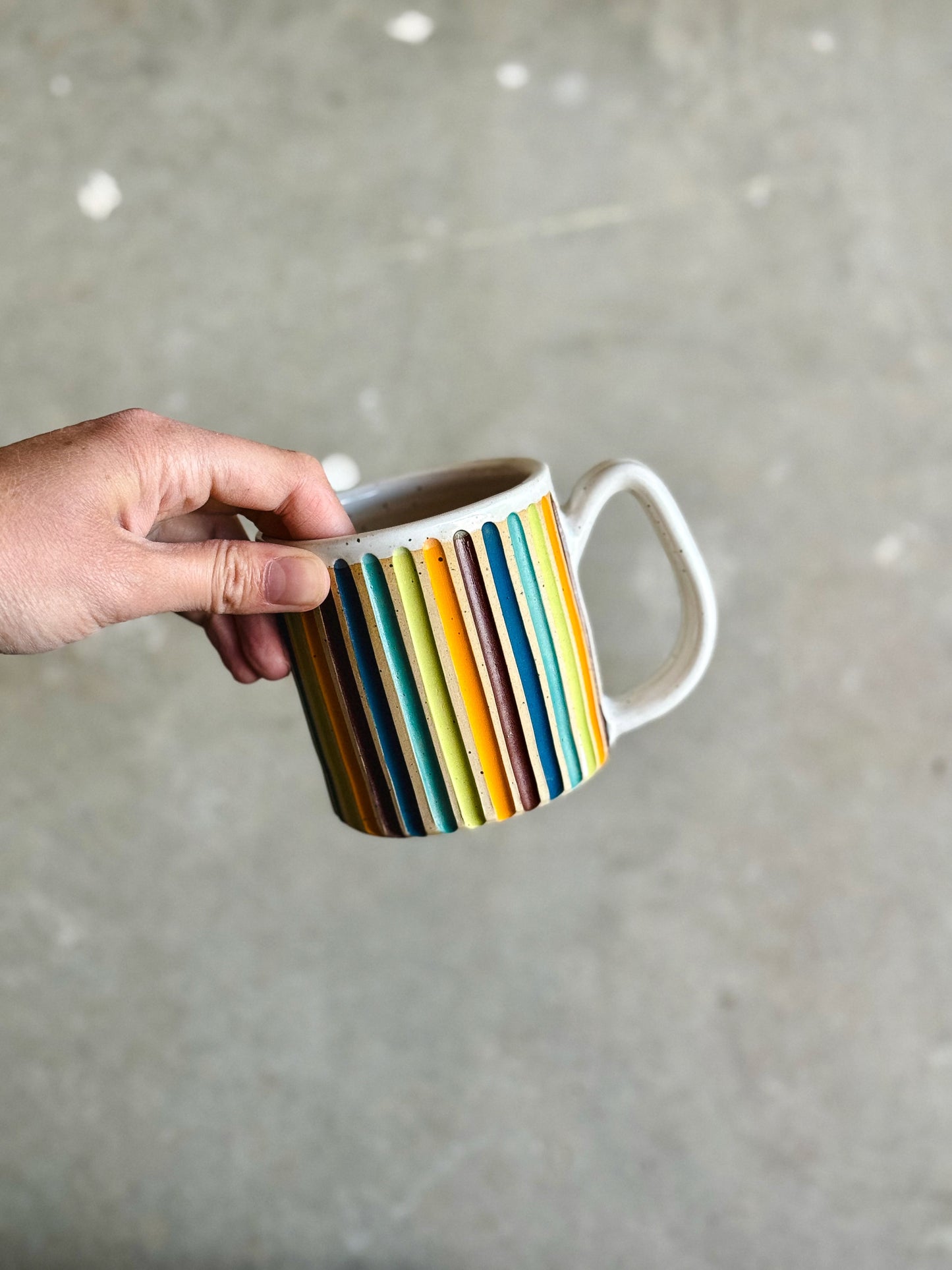 Rainbow Carved Mug