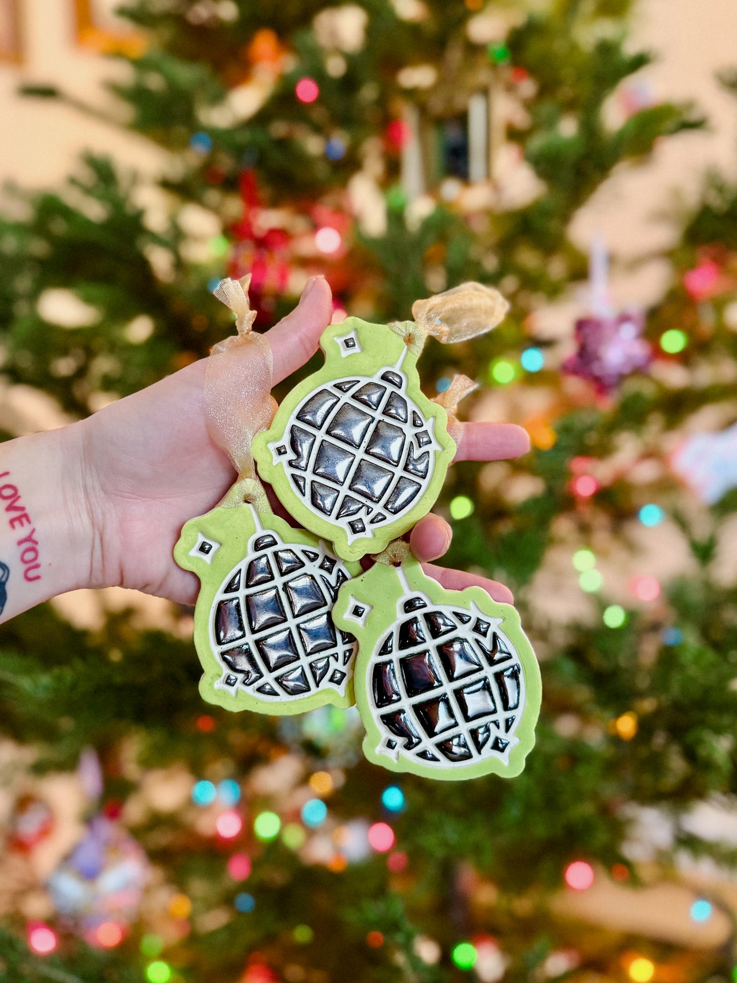 Chartreuse Disco Ball Ornament