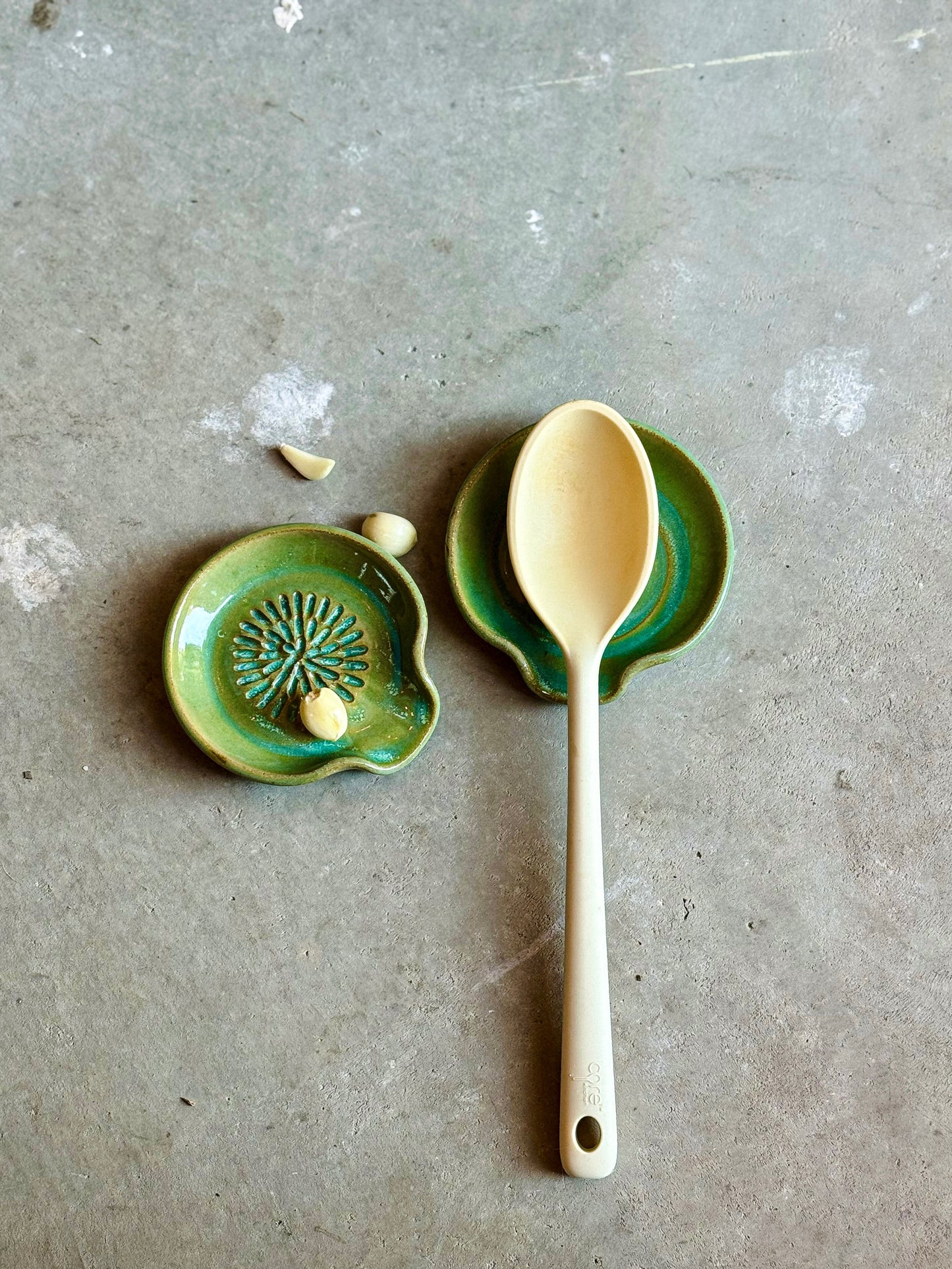 Spoon Rest/Garlic Grater Set