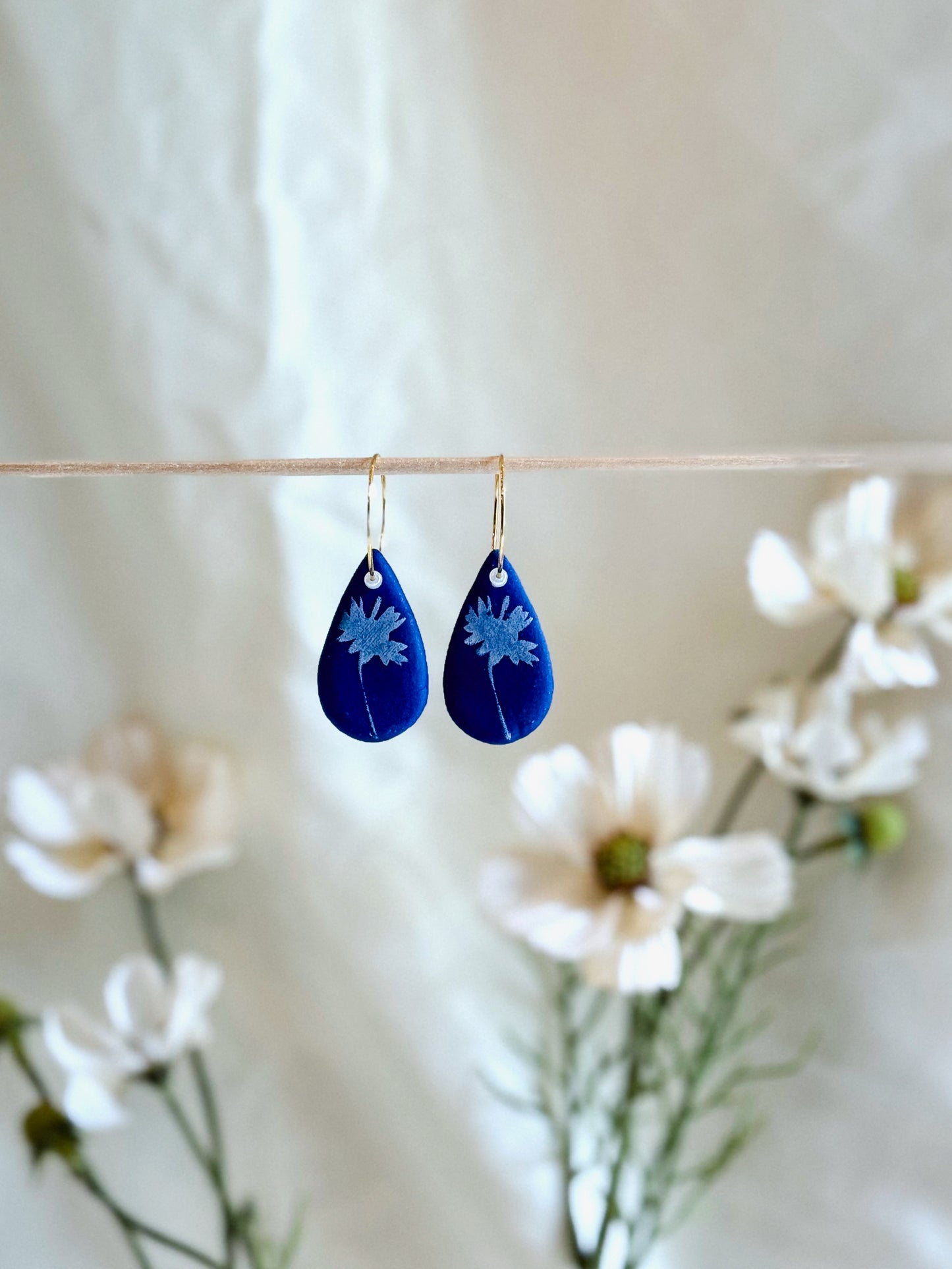 Cobalt Earrings (20mm Gold)