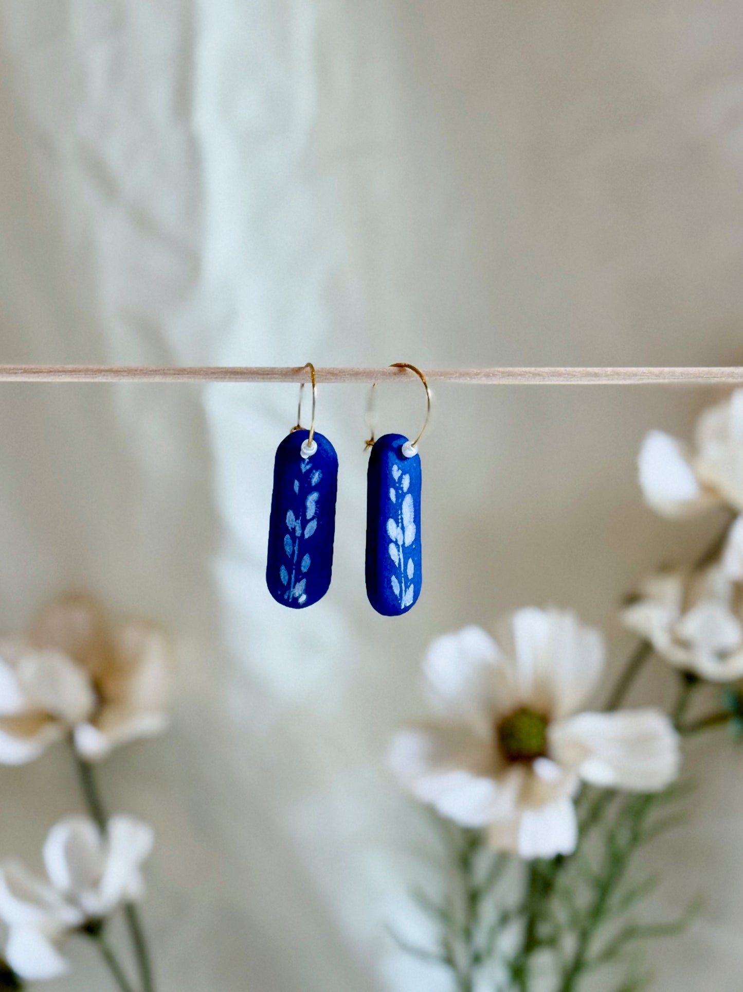Cobalt Earrings (15mm Gold)