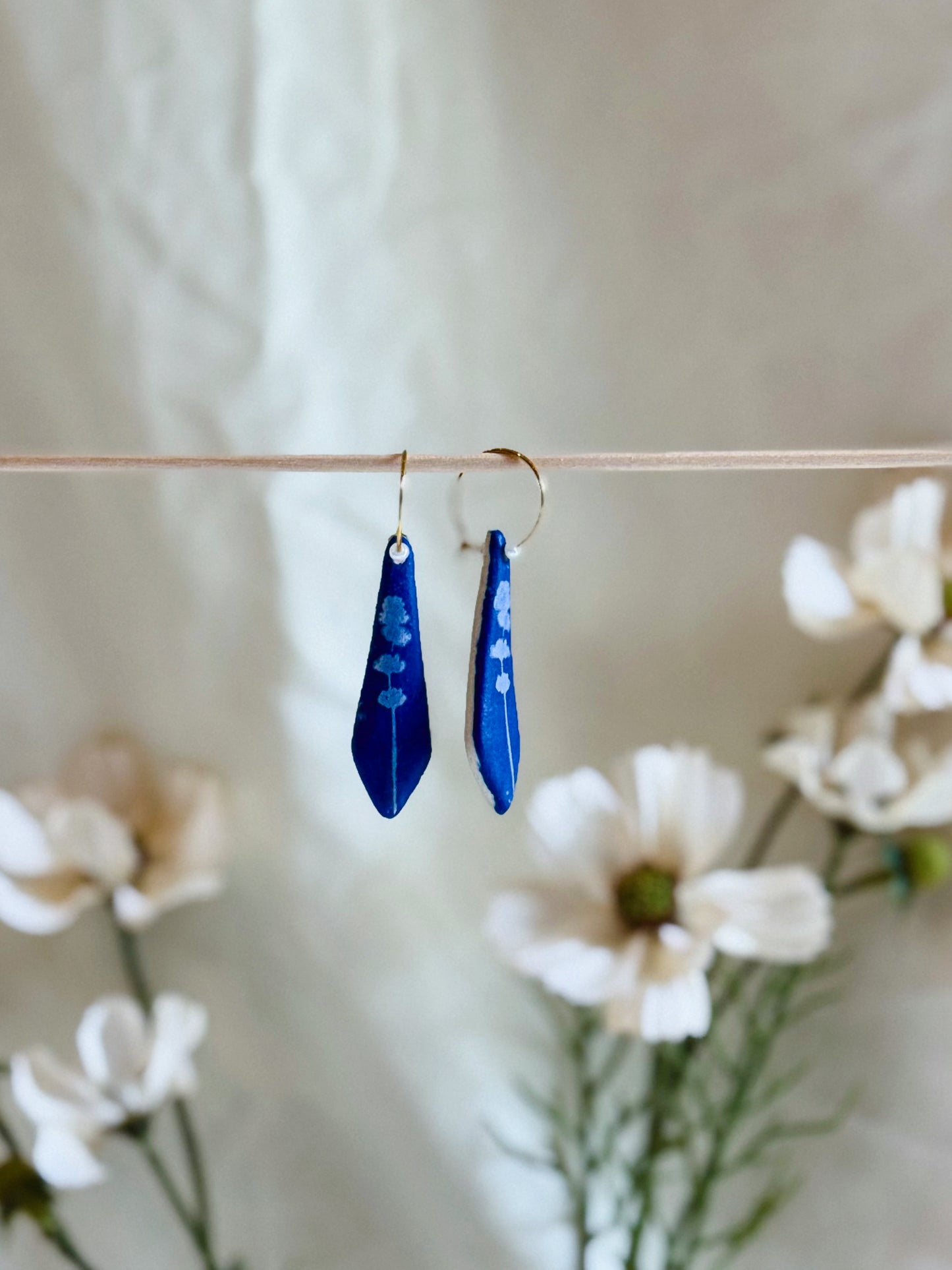 Cobalt Earrings (15mm Gold)