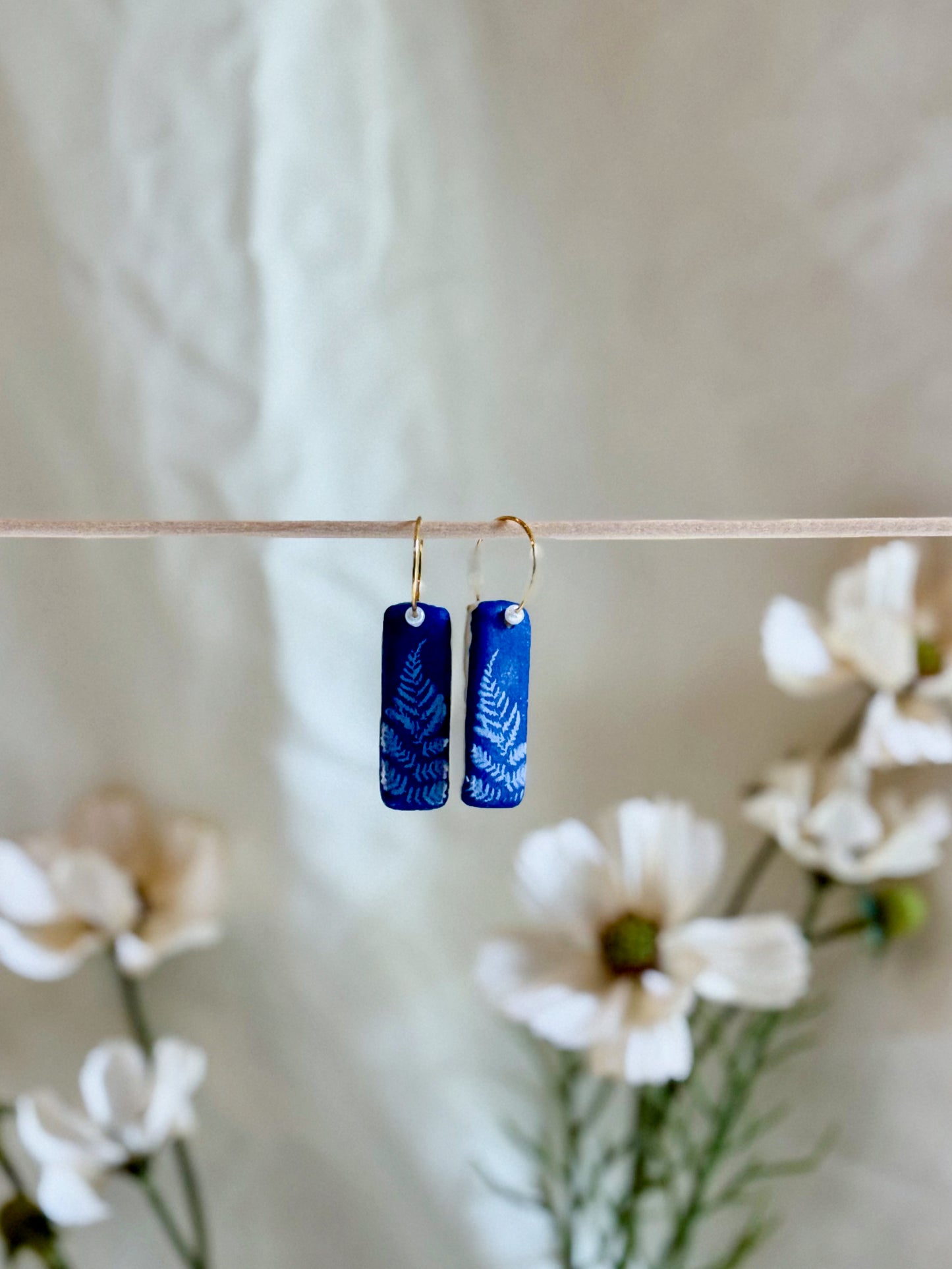 Cobalt Earrings (15mm Gold)