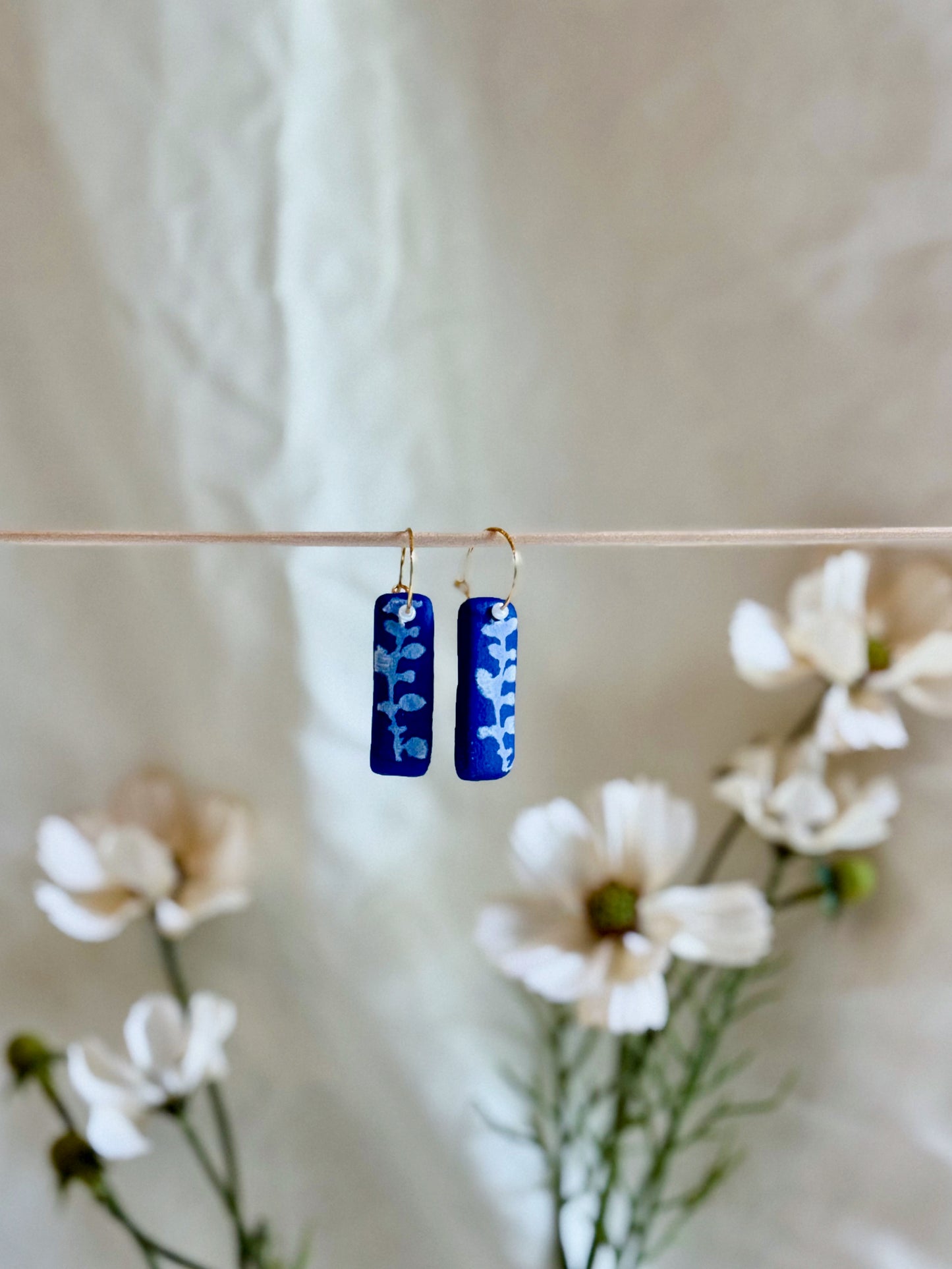 Cobalt Earrings (15mm Gold)