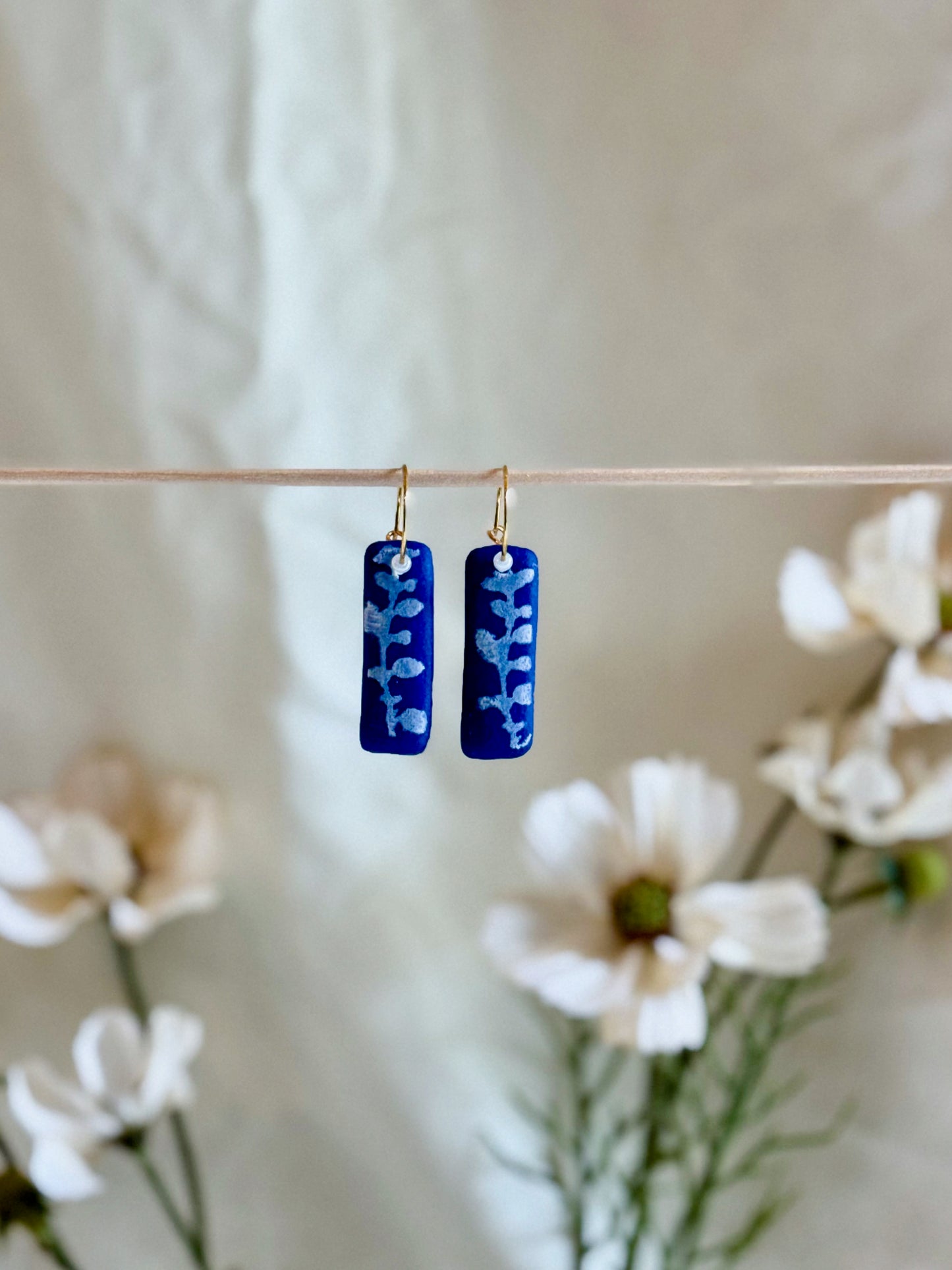 Cobalt Earrings (15mm Gold)