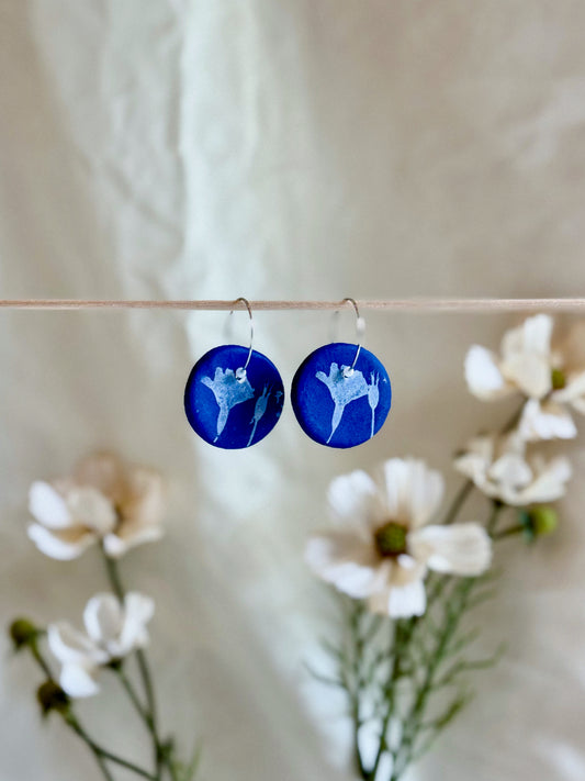 Cobalt Earrings (20mm Silver)