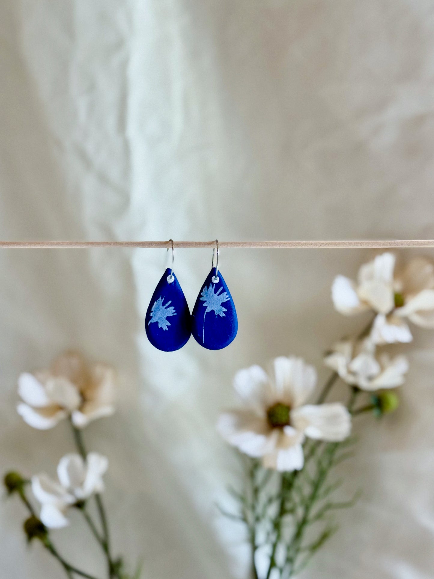 Cobalt Earrings (15mm Silver)