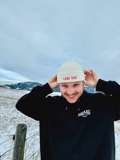 'love you' beanie