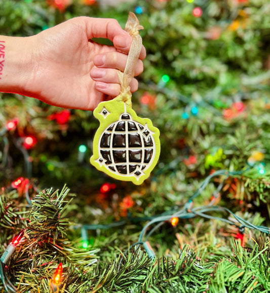 Chartreuse Disco Ball Ornament