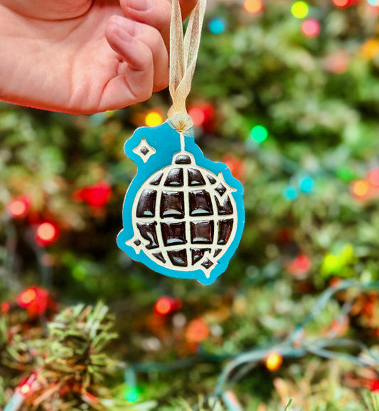 Blue Disco Ball Ornament