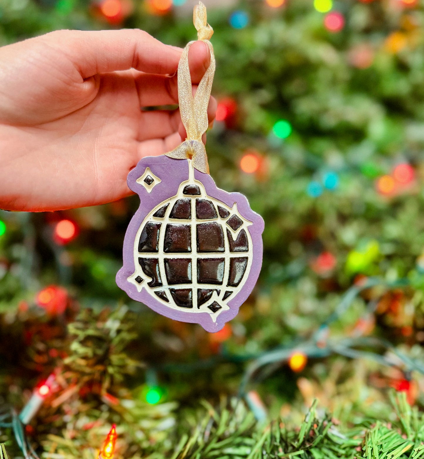 Purple Disco Ball Ornament